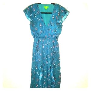 Green floral dress